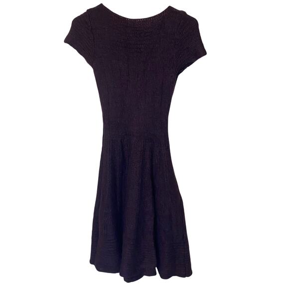 Stile Benetton Wool Alpaca Blend Short Sleeve Sweater Dress in Eggplant Size XS - Picture 8 of 12
